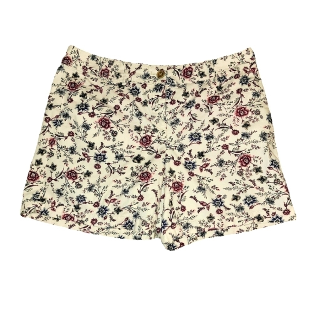 LOFT Ann Taylor size 6 cotton white floral printed shorts
